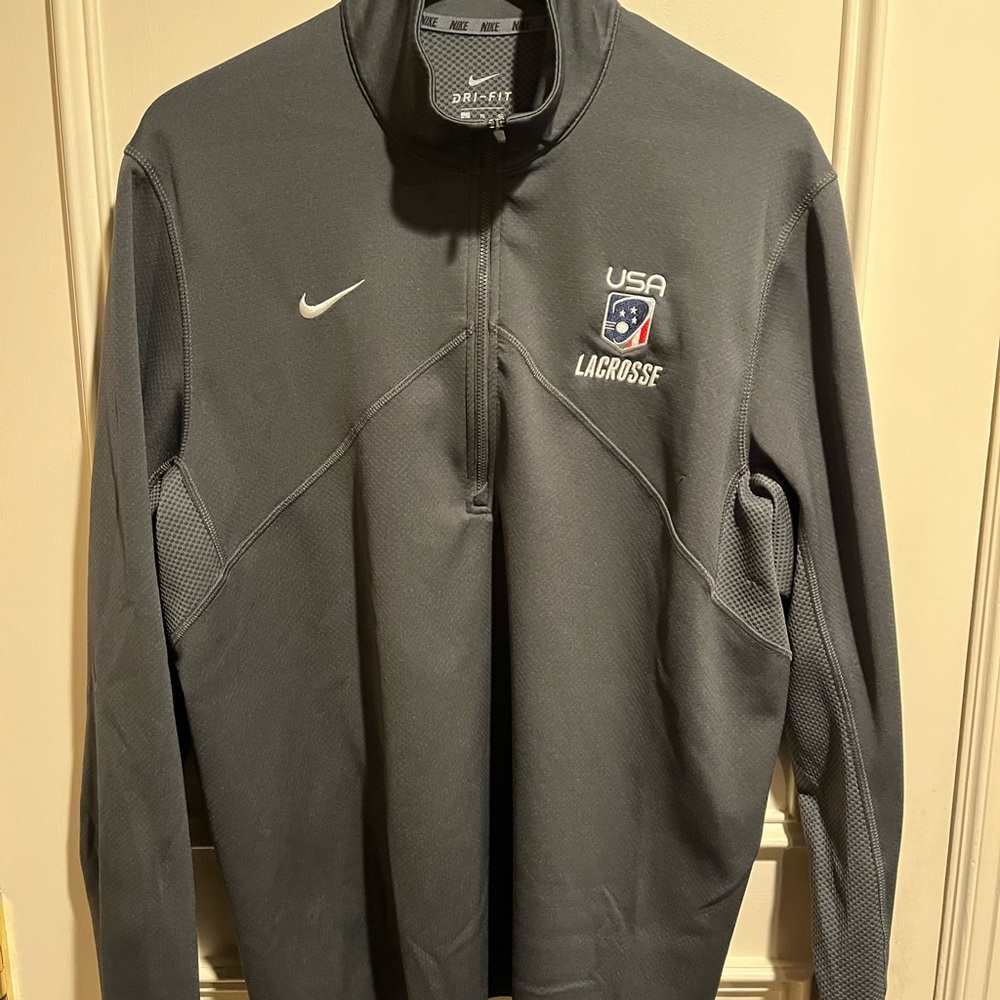 Nike Men's Dark Gray USA Lacrosse ¼ zip